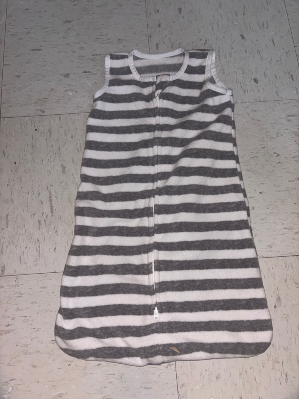 George Gray and White Striped Sleeveless Sleep Sack